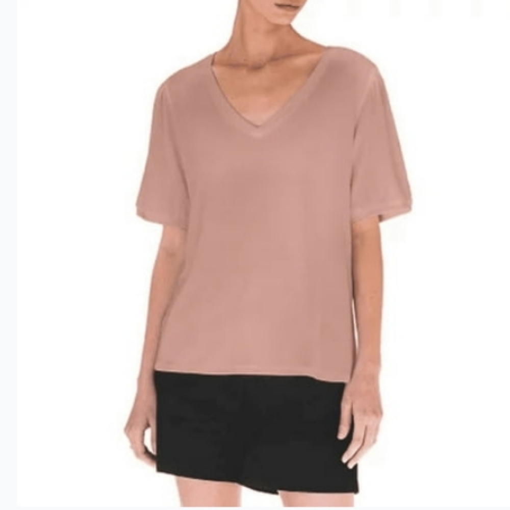 #429 Mod Ref ladies soft puff sleeve V-Neck fashion Tee